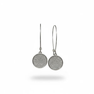 Nicole Miller New York Silver Tone Druzy Round Drop Earrings New